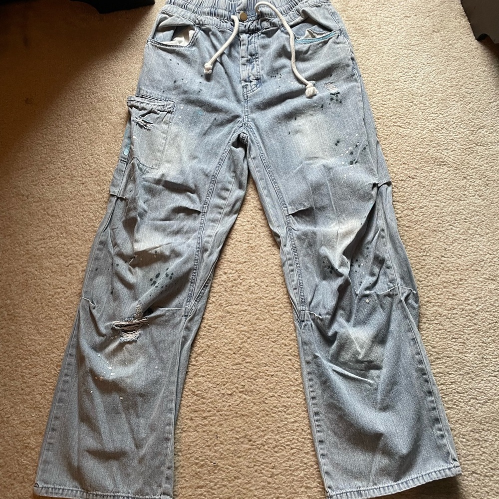 Easel Paint splatter cargo pants